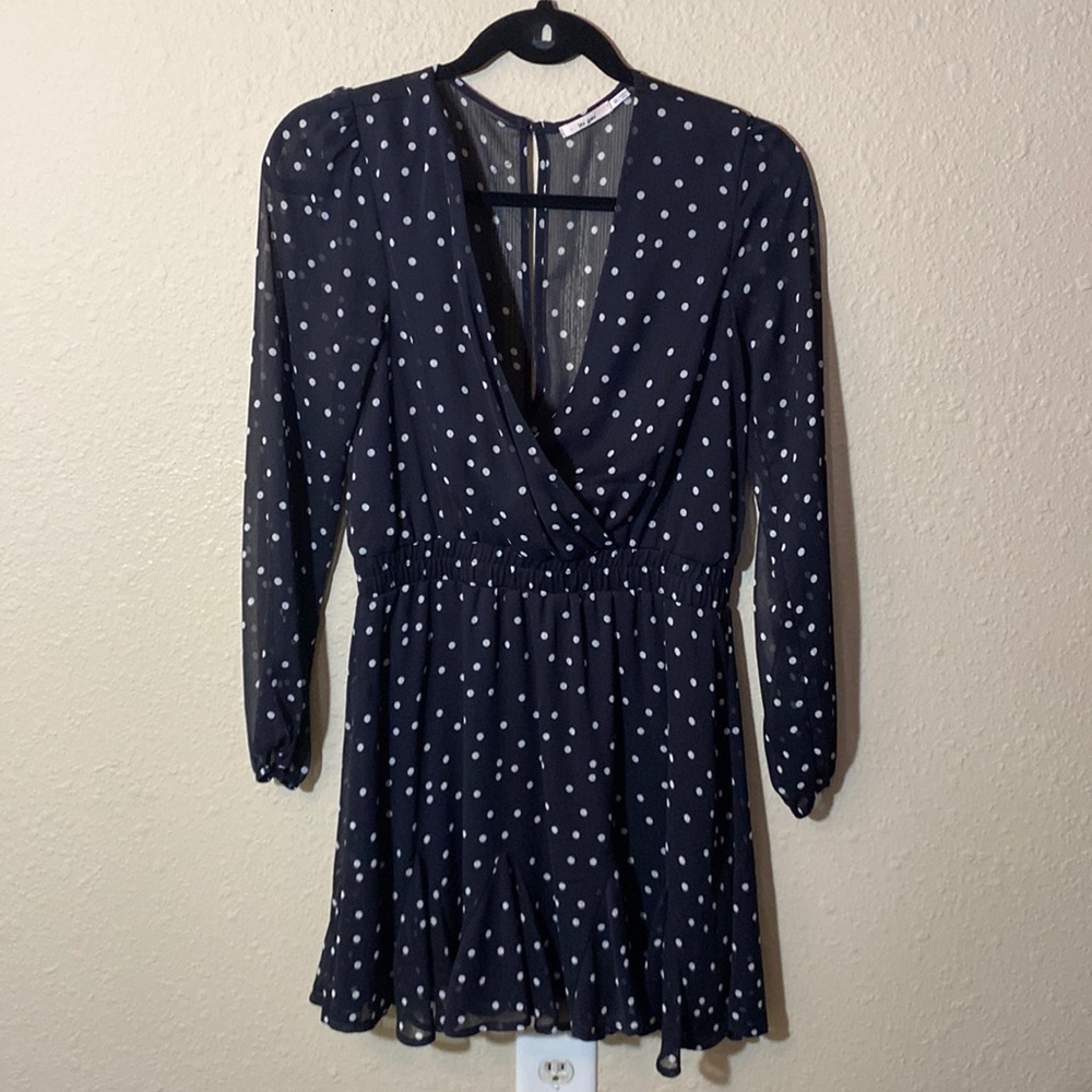 Long sleeve navy dress